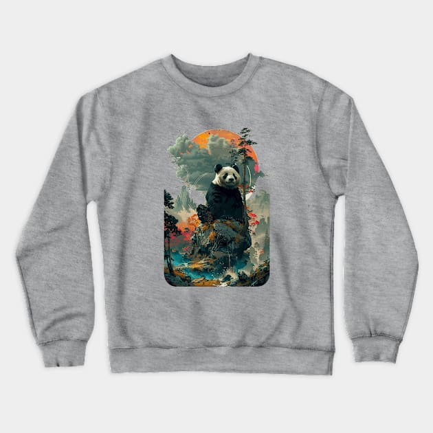 Panda Mountain Crewneck Sweatshirt by DavidLoblaw